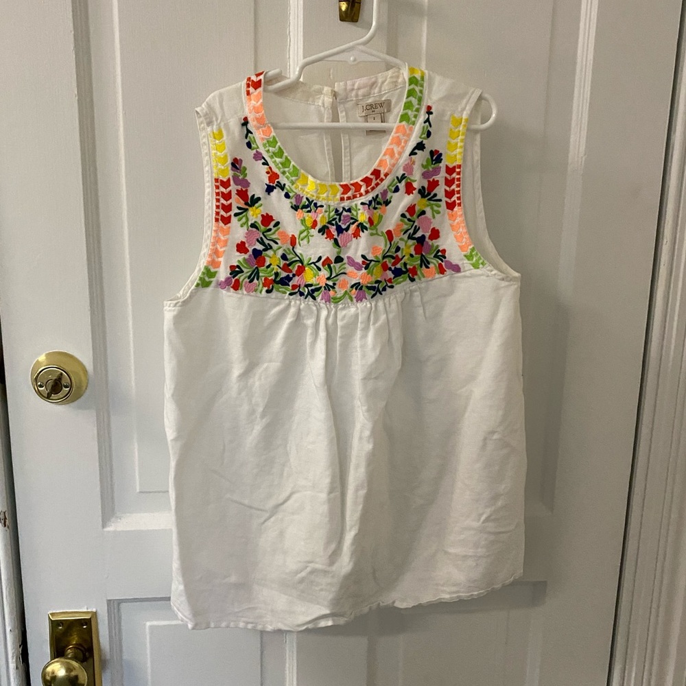 J. Crew Factory Embroidered Sleeveless Top